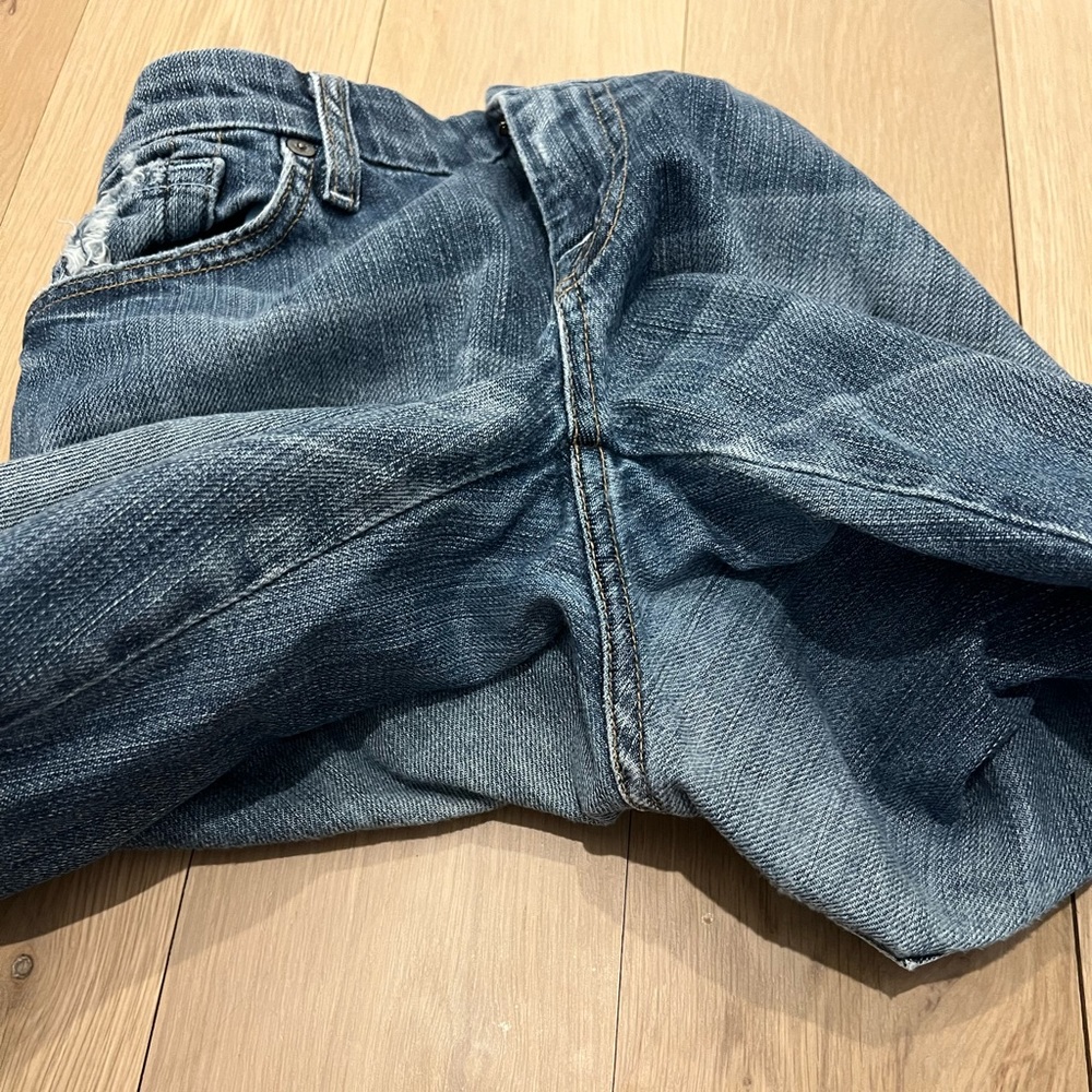 7 For All Mankind 7FAM "A" Pocket Bootcut Wide Flare Leg Jeans Blue Size 30 - Picture 9 of 16
